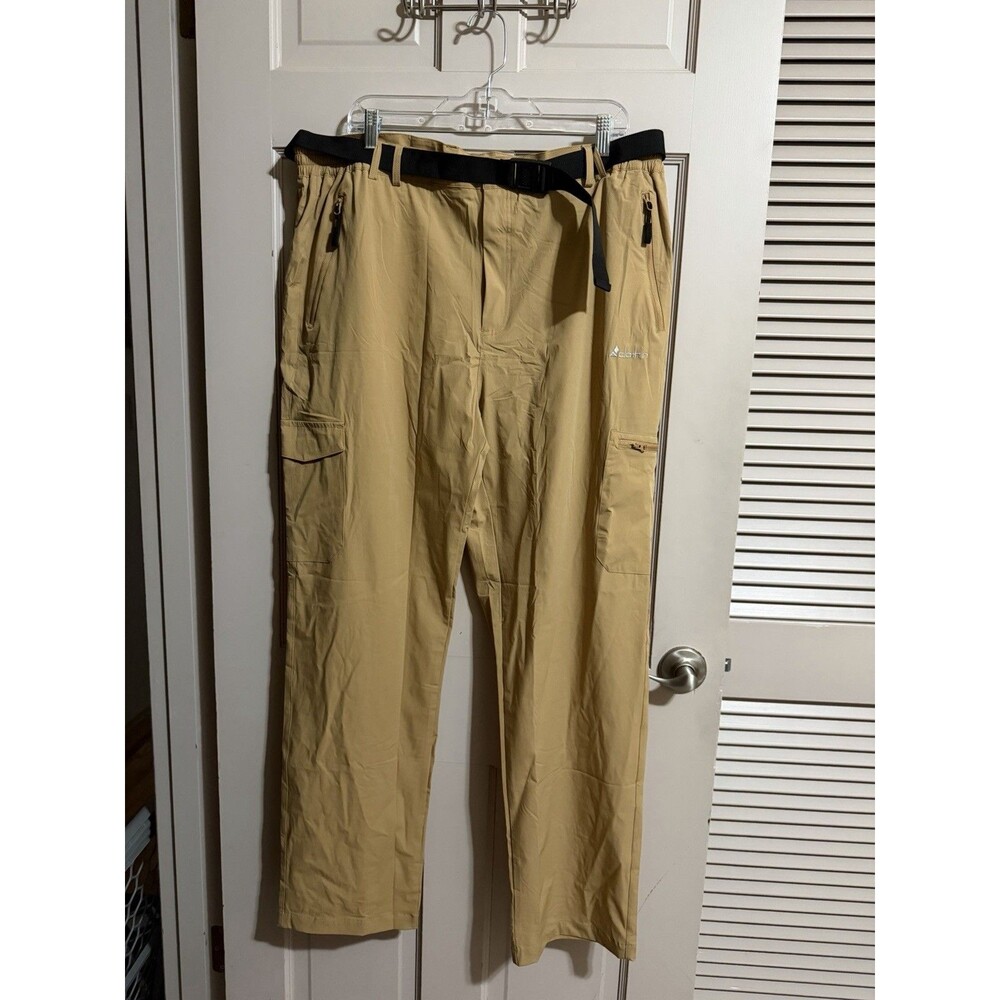 Cothin Men's Travel Pants Stretchy Lightweight Multi-Pockets Size XL 32L